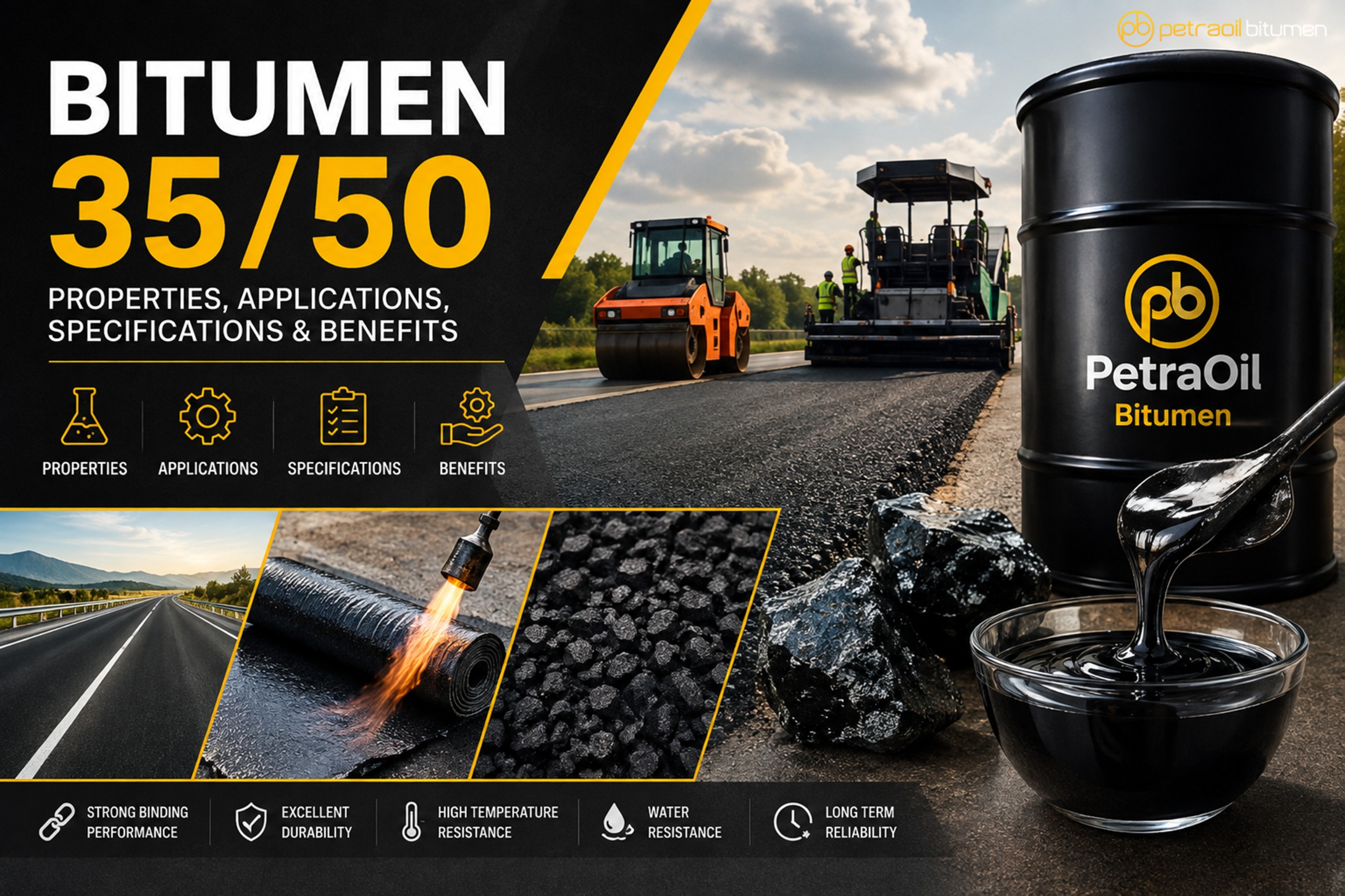 Bitumen 35/50: Properties, Applications, Specifications & Benefits